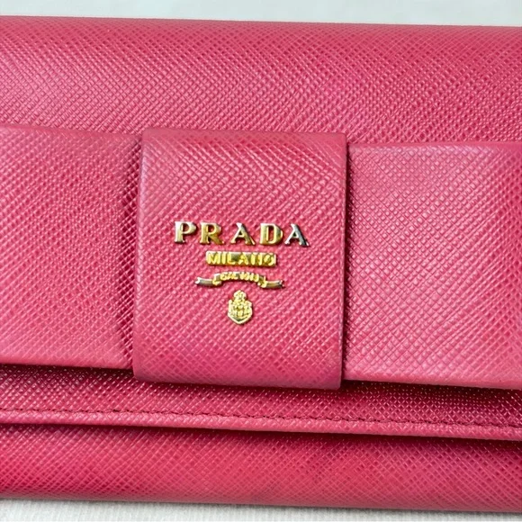 Prada Bow Saffiano Leather Continental Wallet - Picture 4 of 16